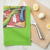 知らない人と話さない キッチンタオル (四つ折り)