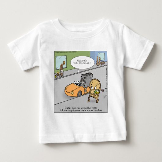 知らない人と話すな 面白い ベビーTシャツ (正面)