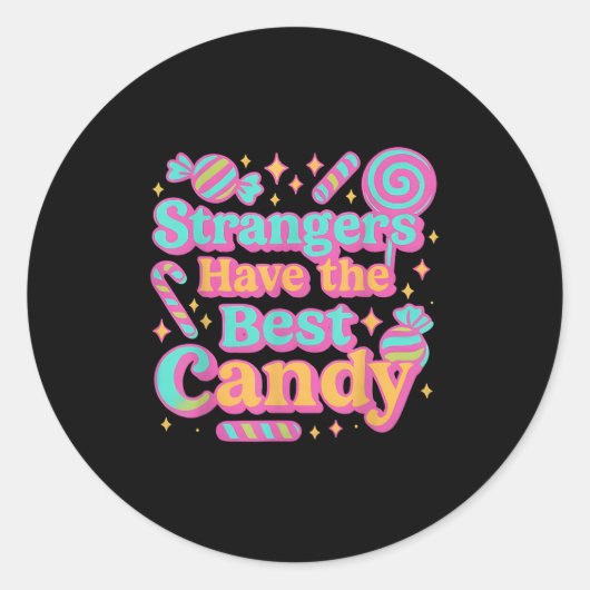 知らない人最高のは飴をおもしろい持つ ラウンドシール (正面)