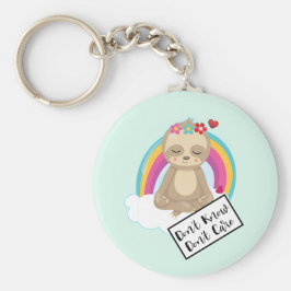 知らない気に文字 – かわいいめい想のナマケモノ キーホルダー