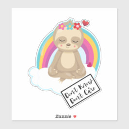 知らない気に文字 – かわいいめい想のナマケモノ シール