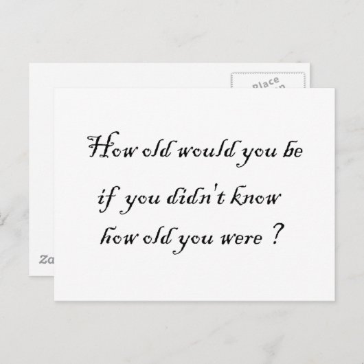 知らなければいくつだと思う?-ポストカード ポストカード (正面/裏面)