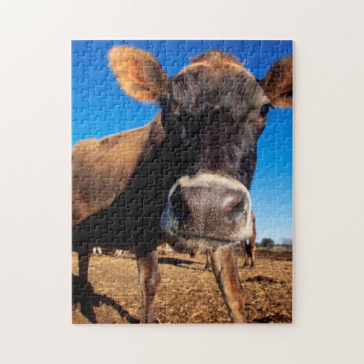 知りたがるジャージーの牛 ジグソーパズル (縦)
