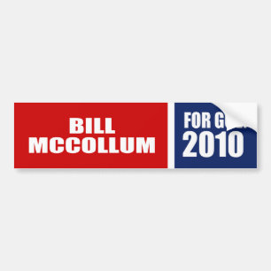 知事のためのビルMCCOLLUM バンパーステッカー