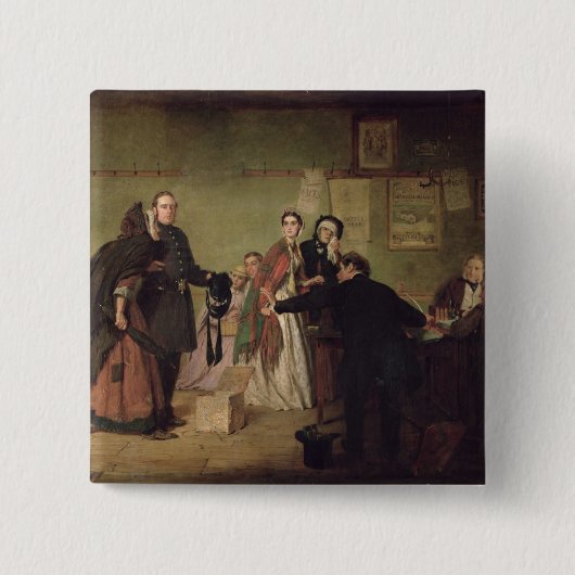 知事の前 缶バッジ (正面)