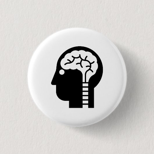 「知力」のピクトグラムボタン 缶バッジ (正面)