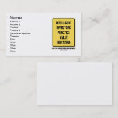 知性があるな投資家の練習の価値投資 名刺 (正面/裏面)