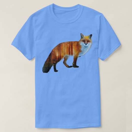 知性の野生動物のアート自然キツネ Tシャツ (デザイン正面)