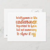 知性は下着のようなものだ ポストカード (正面/裏面)
