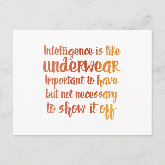 知性は下着のようなものだ ポストカード (正面)