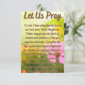 知恵と啓示のための祈りの言葉フラットグリーティング カード (スタンド正面)
