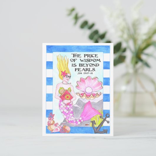 知恵のはがき感動的の真珠 ポストカード (スタンド正面)
