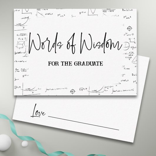知恵のエレガント語数数学の卒業アドバイス エンクロージャーカード