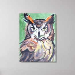 知恵のミミズク絵画キャンバスプリント キャンバスプリント