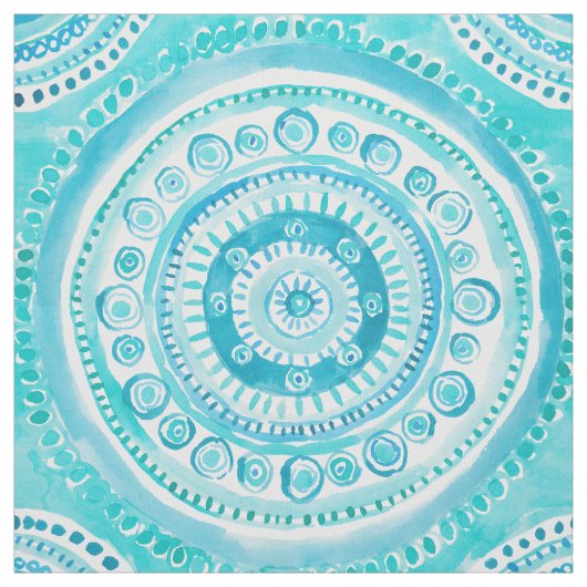 知恵の人魚の曼荼羅の水彩画の真珠 ファブリック (見本)