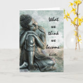 知恵の仏の平和な単語 カード (黄色い花)