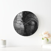 知恵の仏教の単語 ラージ壁時計 (ホーム)