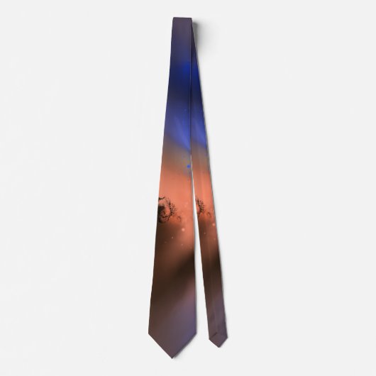 知恵の光線 – ブラウンオレンジブルー抽象芸術 ネクタイ (正面)