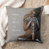 知恵の単語の平和な銀製の仏 クッション (ブランケット)