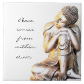 知恵の単語の平和な銀製の仏 タイル (正面)