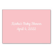 知恵の女児のピンクの言葉ベビーシャワーアドバイスカード テーブルナンバー (裏面)