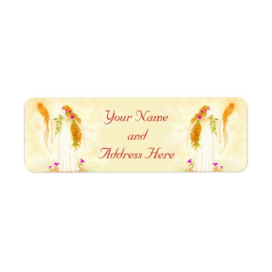 知恵の女神差出人住所ラベル ラベル (正面)