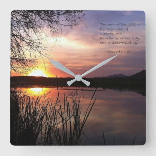 知恵の始まり….. スクエア壁時計 (正面)