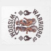 知恵の戦士 フリースブランケット (正面(横))