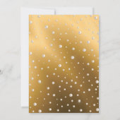 知恵の真珠と金ゴールドの誕生日 招待状 (裏面)