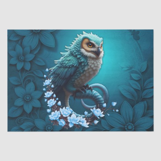 知恵の瞬間、魔法、かわいい威厳のあるフクロウ。 薄葉紙 (正面)