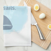 知恵の航海のな帆ボートの引用文の単語 キッチンタオル (四つ折り)