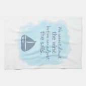 知恵の航海のな帆ボートの引用文の単語 キッチンタオル (横)