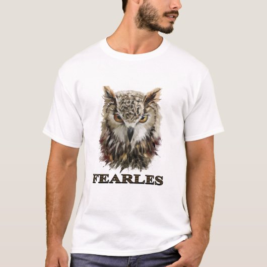 知恵の視線フクロウTシャツ 🦉 Tシャツ (正面)