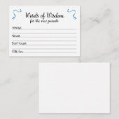 知恵の言葉と新しい親の赤ちゃんシャワー アドバイスカード (正面/裏面)