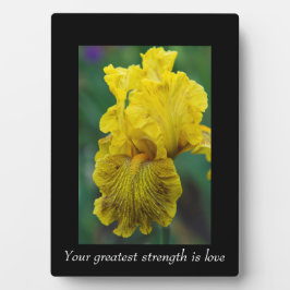 知恵の言葉と花のテーブルトップの額とイーゼル フォトプラーク