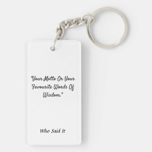 知恵の言葉を引用文にモットーする キーホルダー (裏面)
