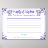 知恵の言葉アドバイスツインガールシャワーカード ポスター (正面)