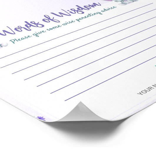 知恵の言葉アドバイスツインガールシャワーカード ポスター (角)