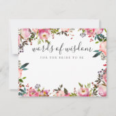 知恵の言葉ブライダルシャワーゲームカードアドバイス 招待状 (正面)