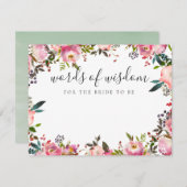 知恵の言葉ブライダルシャワーゲームカードアドバイス 招待状 (正面/裏面)