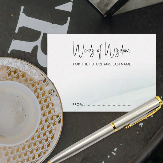 知恵の言葉ブライダルシャワーソフトグリーン洗浄 アドバイスカード