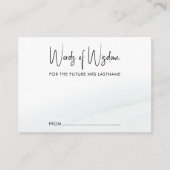 知恵の言葉ブライダルシャワーソフトグリーン洗浄 アドバイスカード (正面)