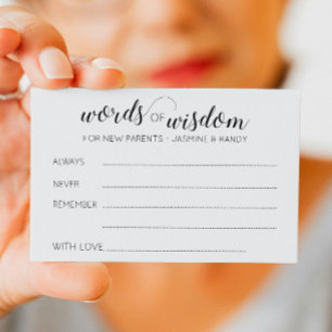 知恵の言葉ベビーシャワー新しい親アドバイス アドバイスカード