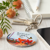 知恵の言葉ボタンのキーチェーン キーホルダー (側面)