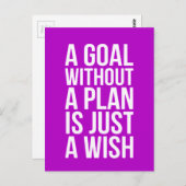 知恵の言葉計画のないゴールは単なるWIである ポストカード (正面/裏面)