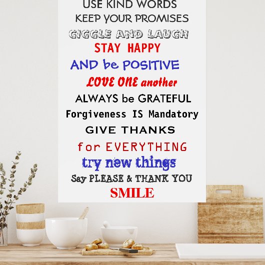 知恵の言葉 ポスター (キッチン)