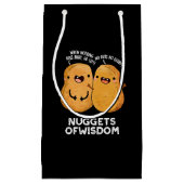 知恵の食べ物のおもしろいナゲットPun Dark BG スモールペーパーバッグ (正面)