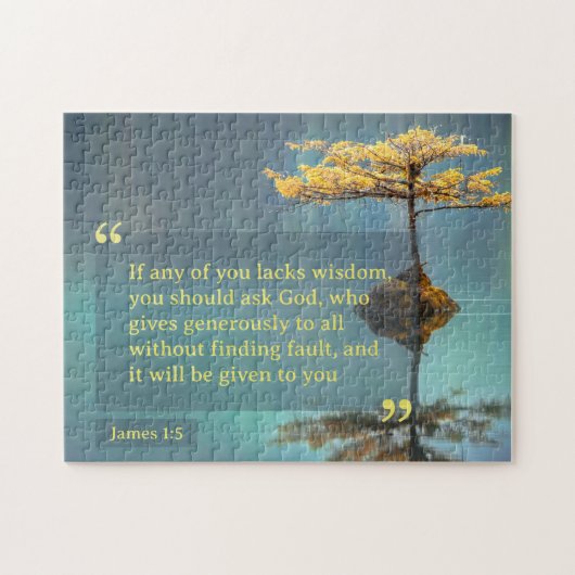 知恵もしが無い者は誰でも神に仕え頼る ジグソーパズル (横)