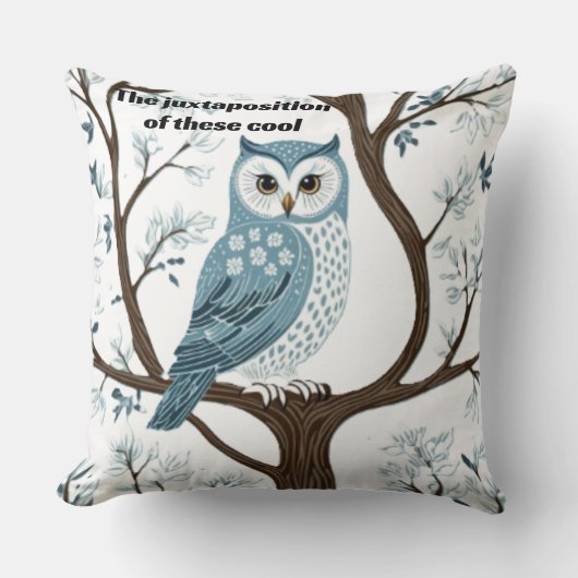 知恵や知識と結びつくフクロウ クッション (正面)