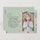 知恵パーソナライズされた祈りの言葉写真と名前。.. ポストカード (正面/裏面)